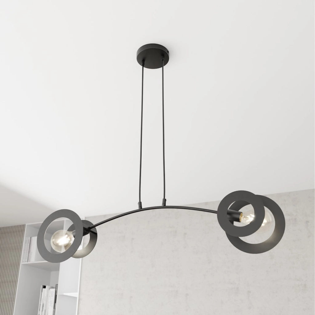Lampada a sospensione Euforia in acciaio nero opaco