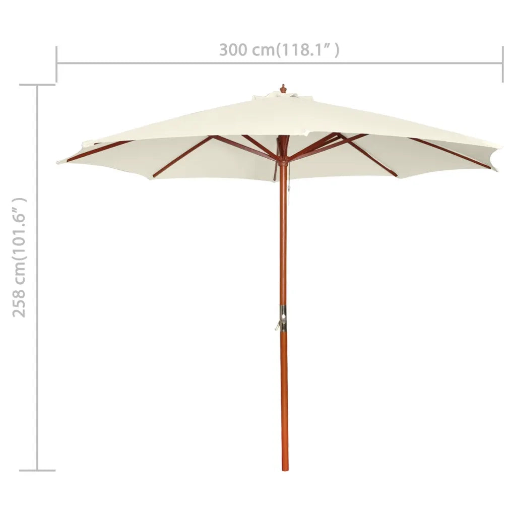 Ombrellone 300x258 cm Bianco Sabbia