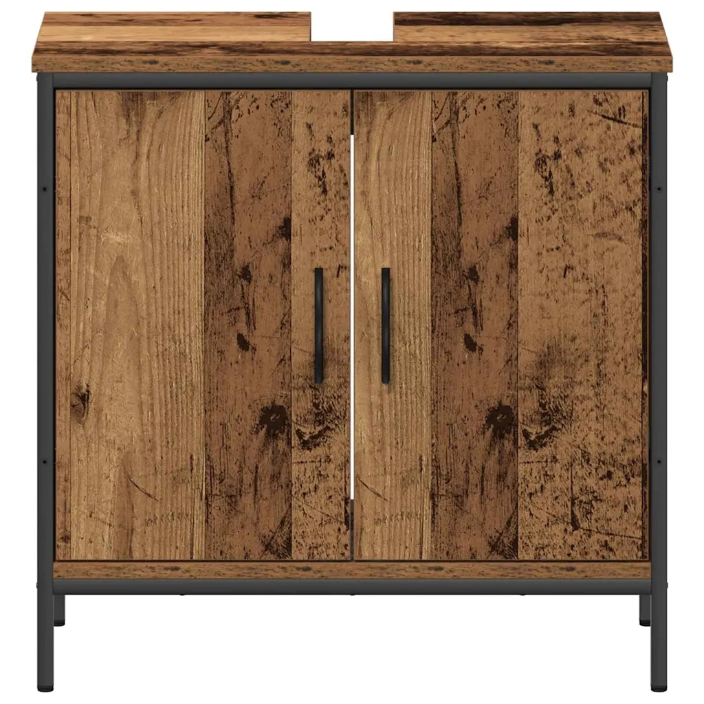 Set di mobili per il Bagno | Armadio da bagno 2 pz Marrone Legno multistrato