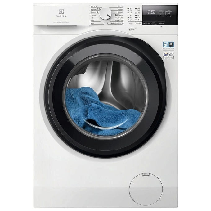 Electrolux lavatrice carica frontale 9 kg, classe A, 1400 giri, SensiCare, motore inverter, EW6FM29G, bianca