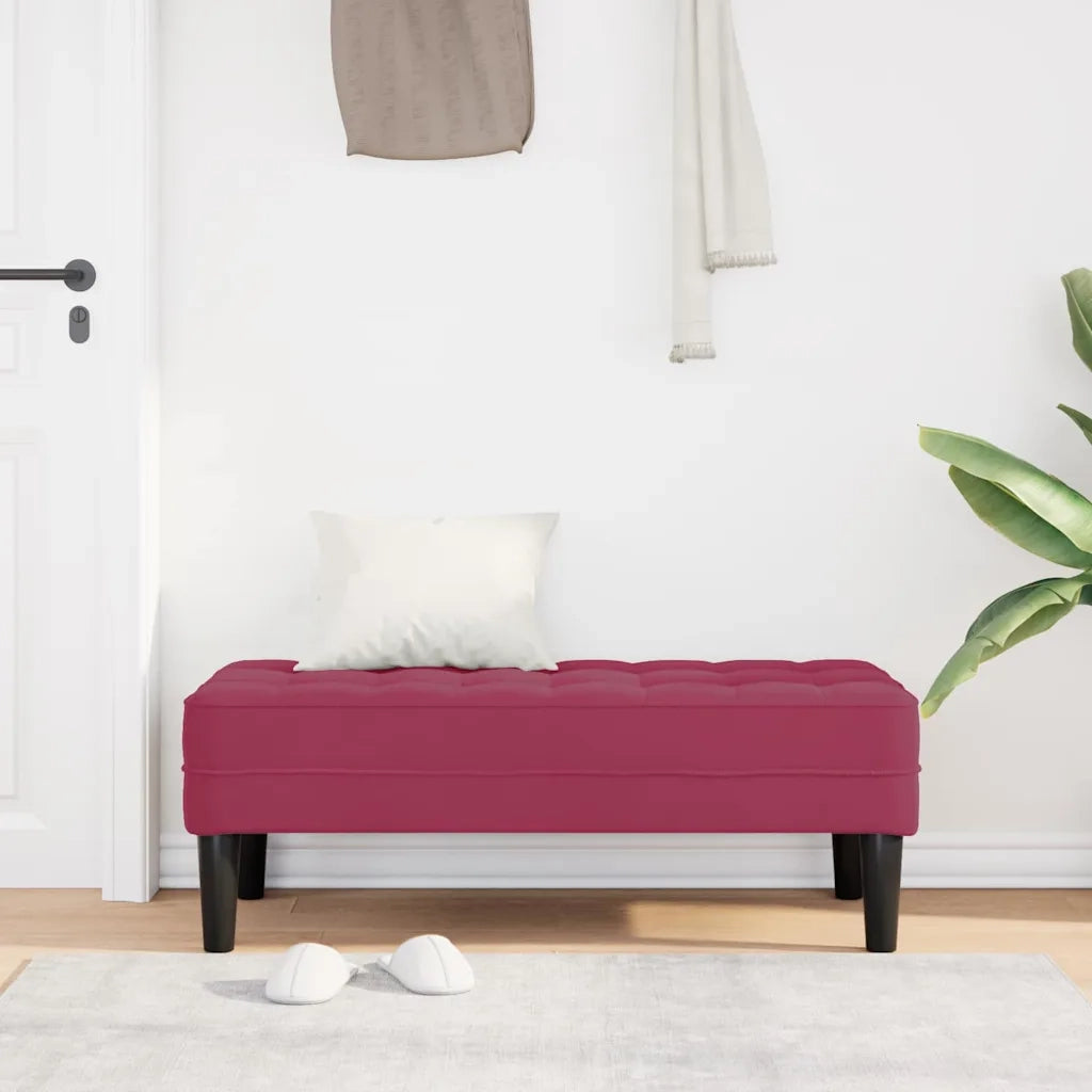 panchina con cuscino Rosso Vino 113 x 57 x 39 cm Velluto CFW7023069