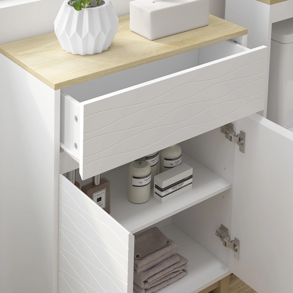 Vicco Set di mobili da bagno Bianco/quercia 6 parti