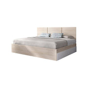 Letto alla francese Villata, Sommier per camera da letto, Giroletto per stanza, Struttura porta materasso, 146x195 h96 cm, Bianco e Rovere