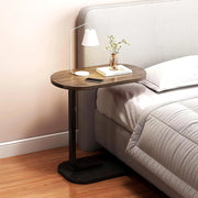 Trade Shop - Tavolino A Forma Di C Per Divano Soggiorno Camera Letto Moderno Portatile Tavolo - Legno Scuro