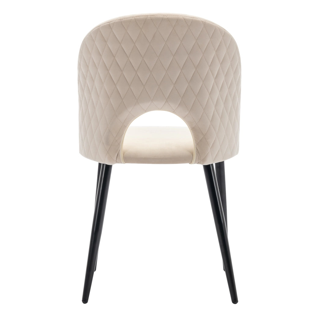 Set di sedie imbottite in velluto beige con piedi regolabili