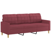 Divano | Divano da soggiorno | Sofa a 3 Posti Rosso Vino 180 cm in Tessuto