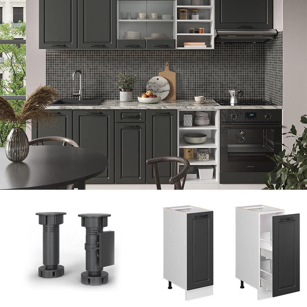 Vicco Armadio cucina dispensa alto Antracite casa di campagna 30 cm senza piano di lavoro