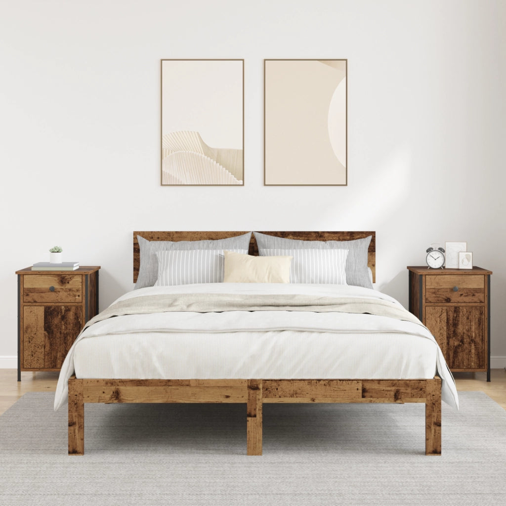 Comodini 2 pz Legno Vecchio 40x42x60 cm Legno ingegnerizzato