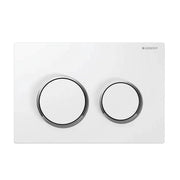 Placca comando 2 tasti Omega 20 - Bianca con bordi cromo