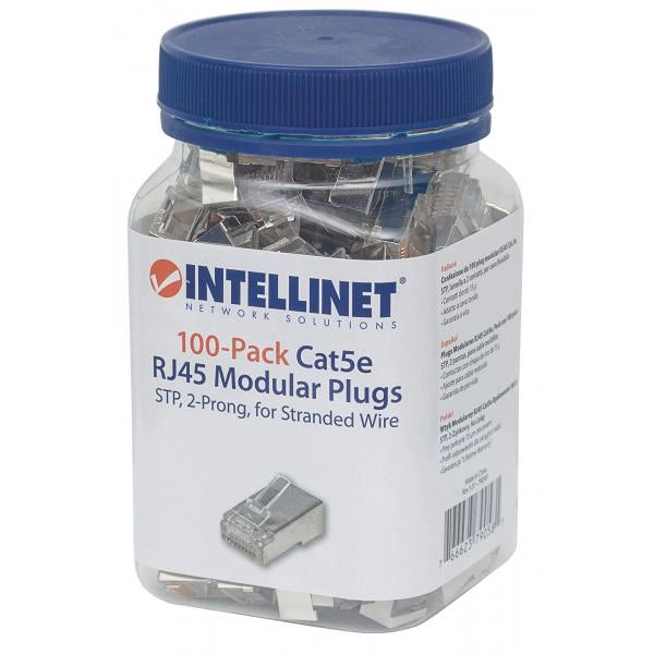 Confezione da 100 Plug Modulari RJ45 Cat.5e STP