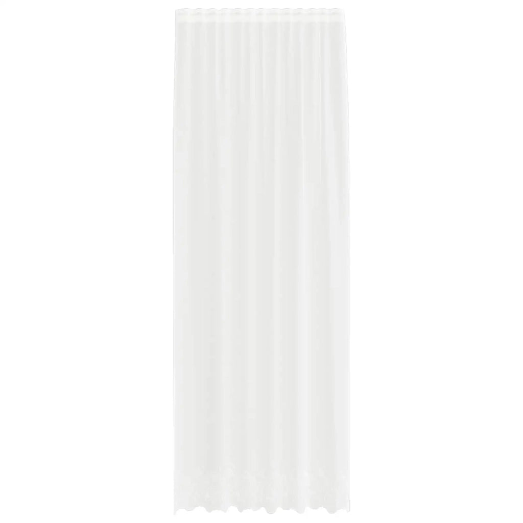 Tenda in Pizzo con tende Bianco 300 x 150 cm Poliestere 4107877
