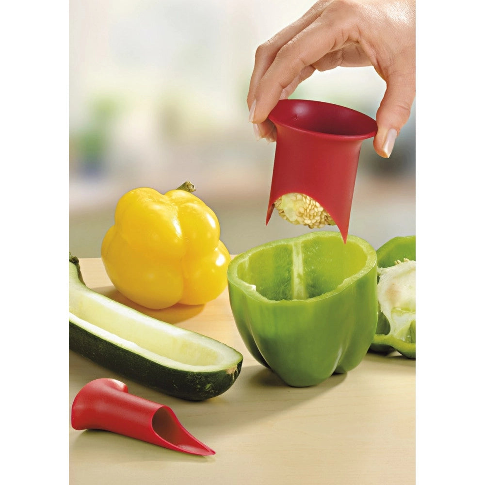 Trade Shop - Kit Svuota Peperoni Verdura Peperone Accessorio Strumento Cucina Scavino Verdure -