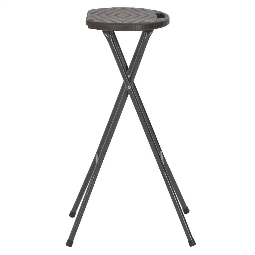 Sgabelli da Bar Pieghevoli 2 pz HDPE e Acciaio Marroni Rattan CFW3730318