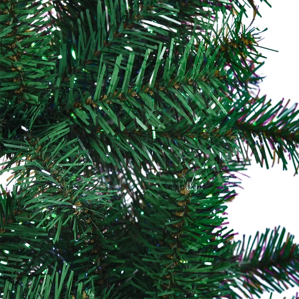 Albero di Natale Artificiale-Decorazioni natalizie Punte Iridescenti Verde 240 cm PVC