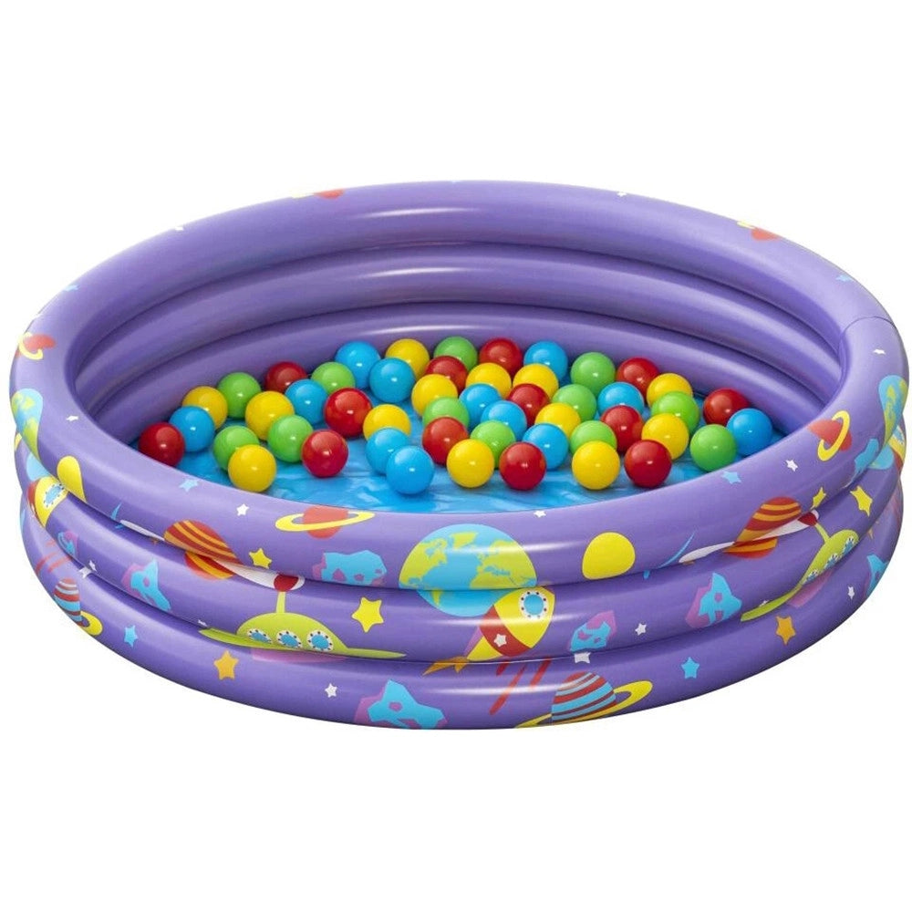 Trade Shop - Piscina Gonfiabile Giardino A 3 Anelli Gioco Per Bambini Con Palline ø 102 Cm 52466 -