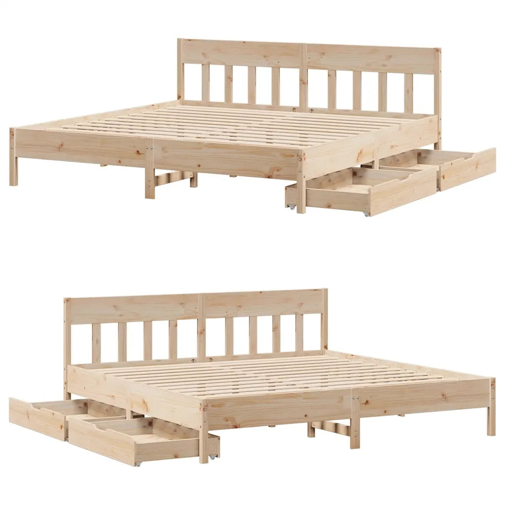 Letto senza Materasso 200x200 cm in Legno Massello di Pino 3301854