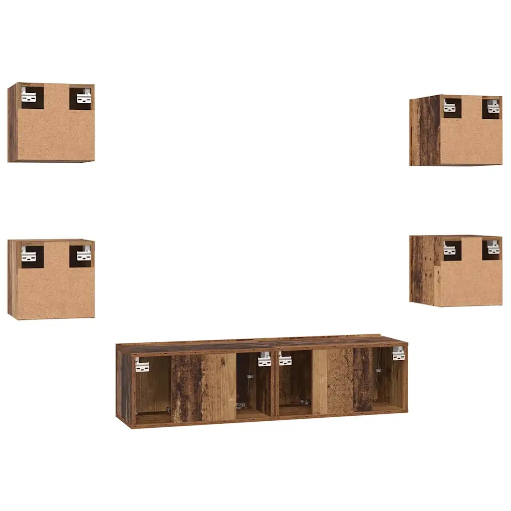 Set mobile TV 6 pcs Legno vecchio Legno multistrato 3393141