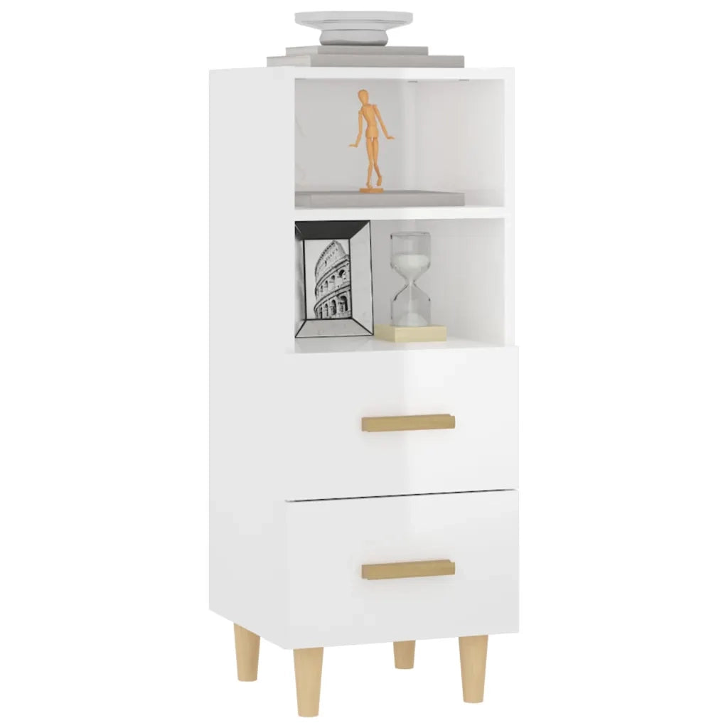 Credenza 34,5x34x90 cm in Legno Multistrato Bianco Lucido 812363