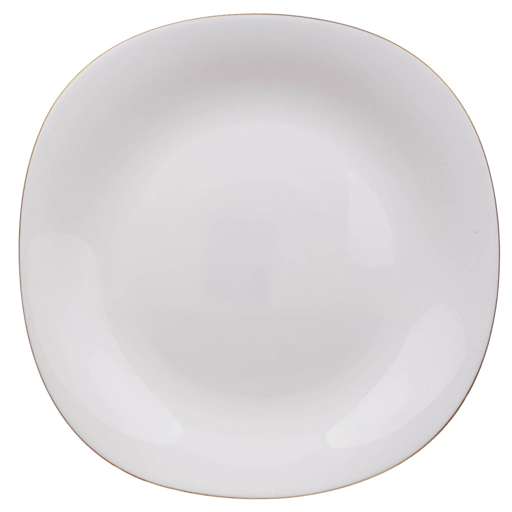 Set di 6 piatti da dessert KADAX da 21,5 cm, colore bianco e oro.