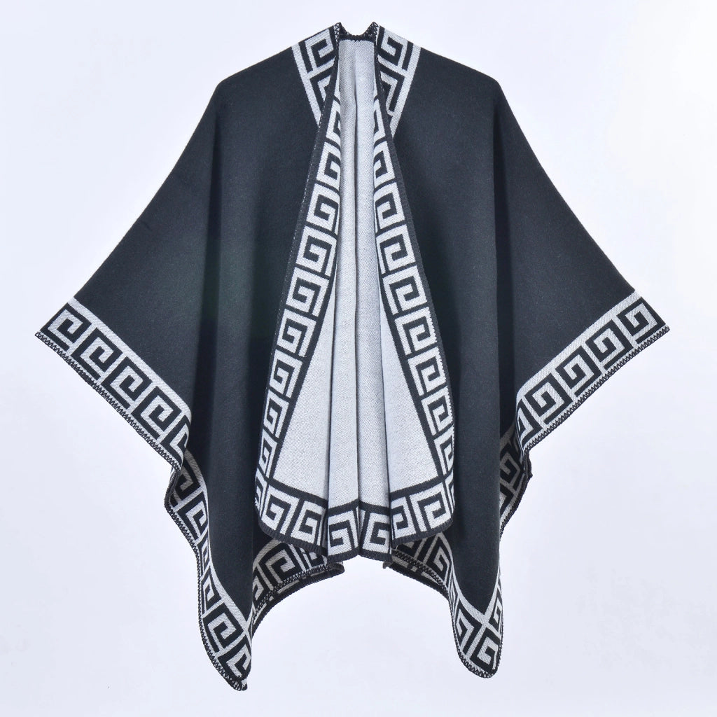 Nuova sciarpa/scialle da donna double-face in cashmere, stile retr¨°, spessa, con spacco.