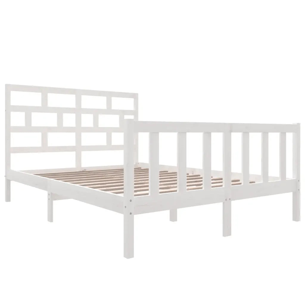 Giroletto-Struttura Letto Bianco in Legno Massello di Pino 160x200 cm 560206