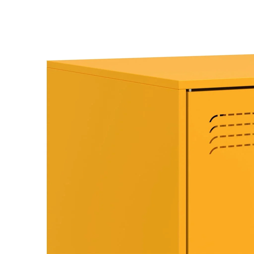 Mobile TV multimediale scaffale TV credenza mobile TV sala da pranzo soggiorno camera da letto 2 pezzi giallo senape 67 x 39 x 44 cm acciaio giallo 02_0028630