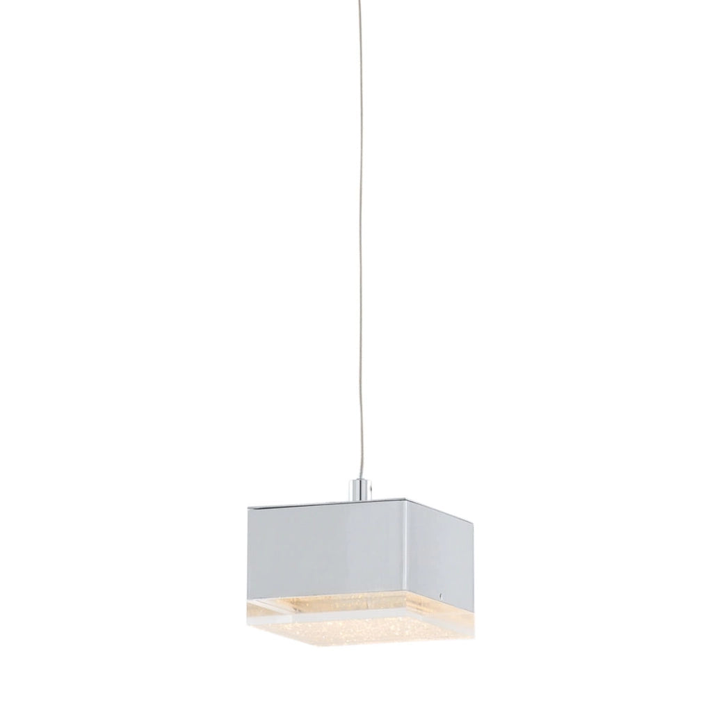 Italux Seth lampada a sospensione LED cromo Ø10cm 3000K