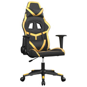 Sedia da Gaming | Sedia da e-sports Massaggiante Nero e Oro in Similpelle