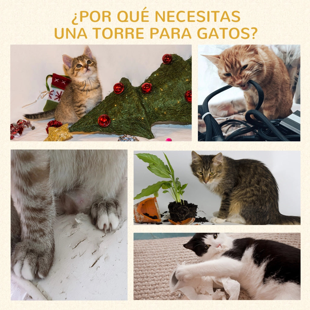 ¨¢rbol Rascador para Gatos ¨C zephmum ¨C Grigio 35.5x37x46 cm