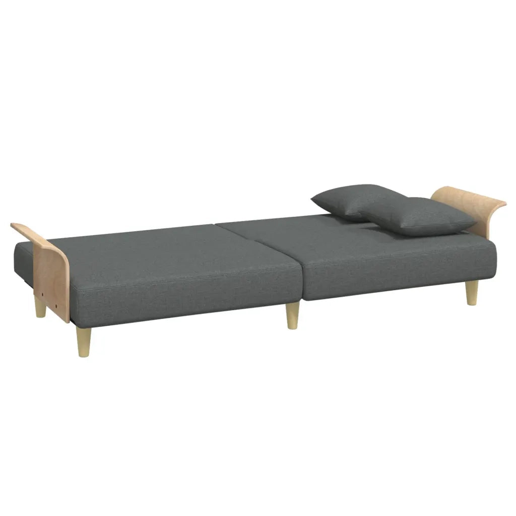 Divano letto | Sof¨¤ letto | Letto singolo con Braccioli Grigio Scuro in Tessuto