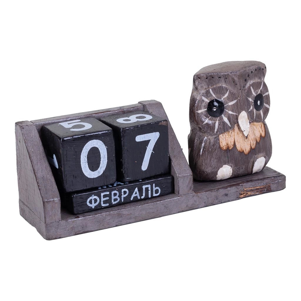 Calendario in legno marrone 13x4x6h