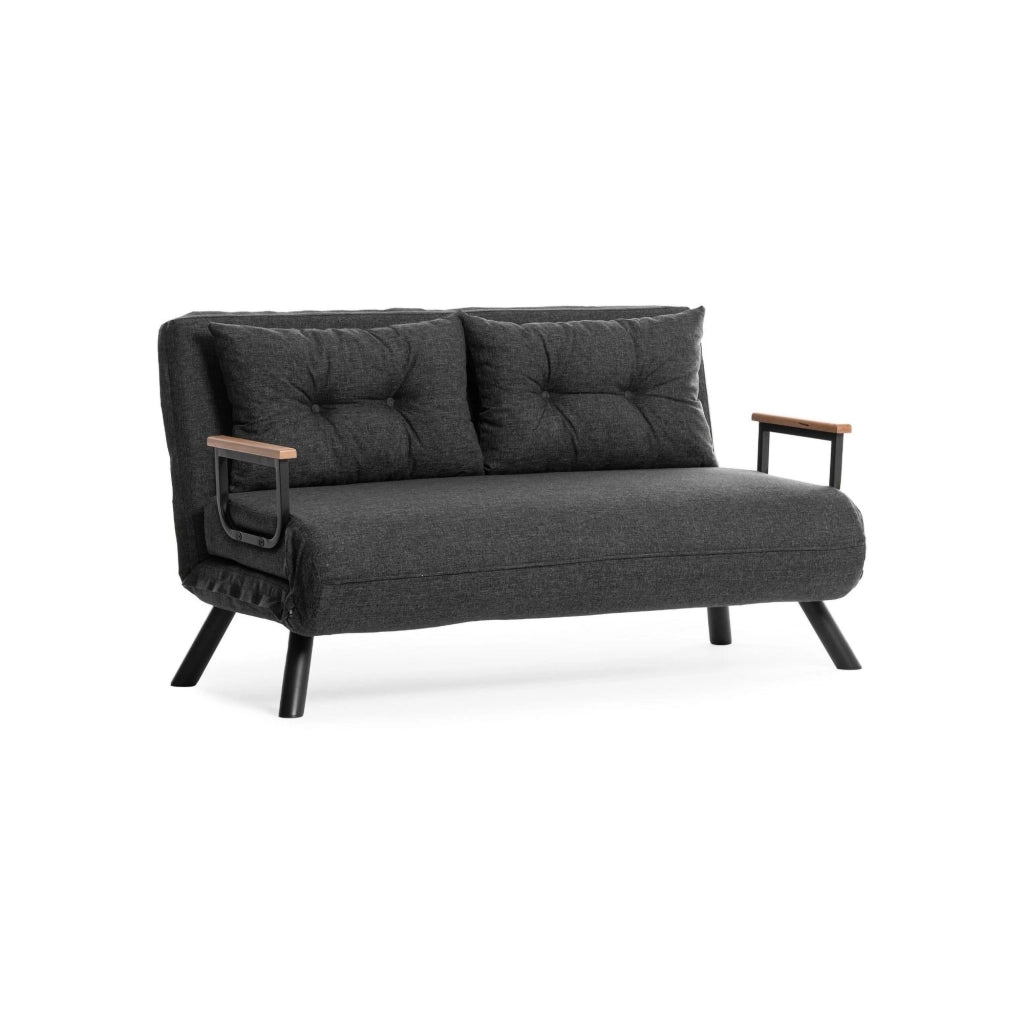 Calvin, Divano Letto 2 Posti Contenitore, 133x78 cm Grigio Cenere