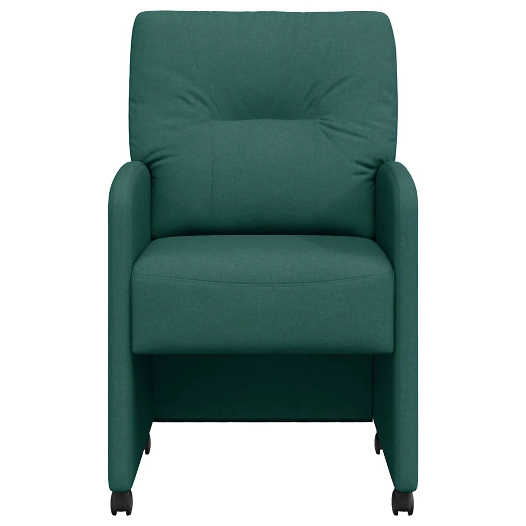 Sedie da Pranzo con Ruote 2 pcs Verde scuro 57 x 67 x 95 cm 42017852