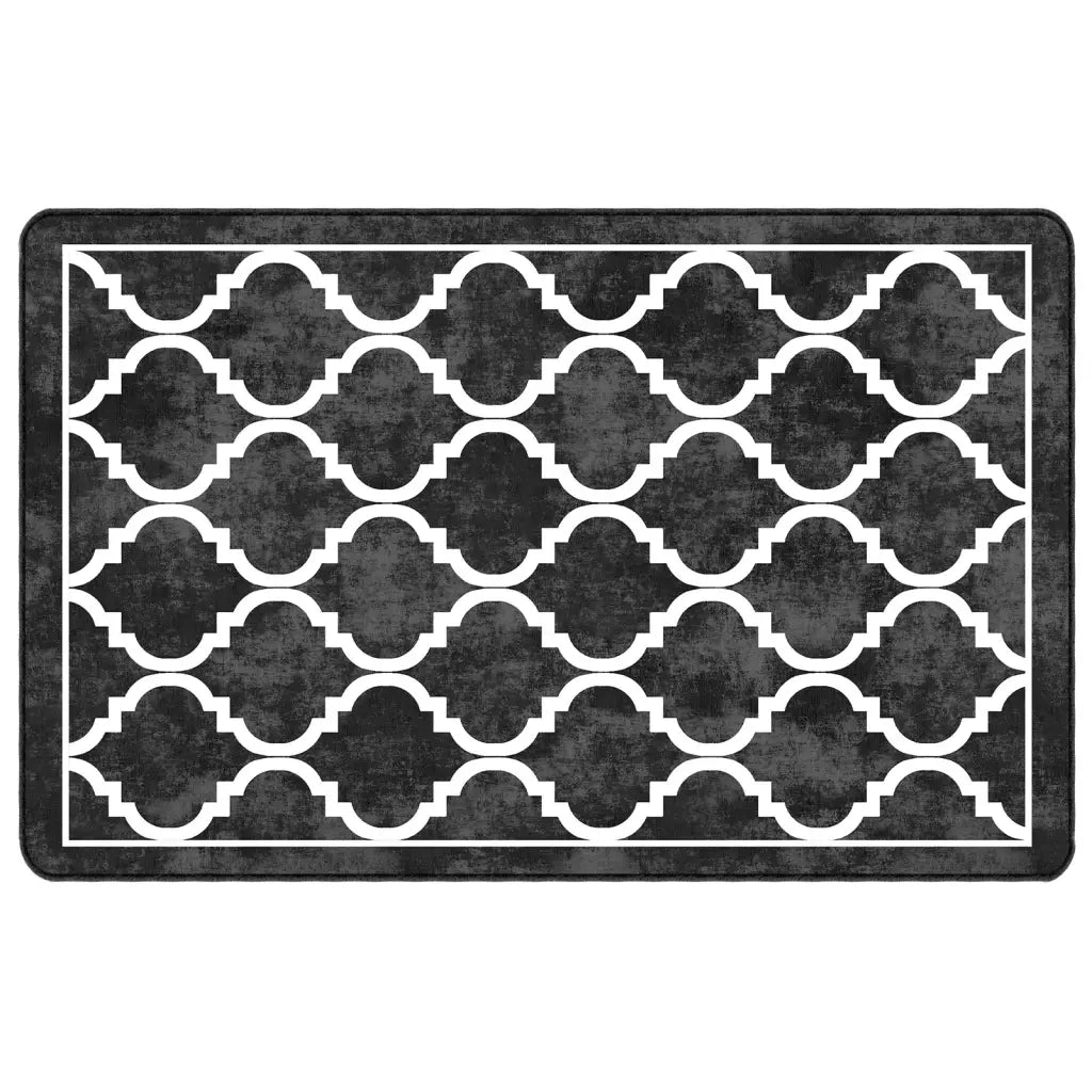 Tappeto Lavabile Nero e Bianco 190x300 cm 136607