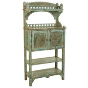 Credenza in legno artigianale blu 75x35x150
