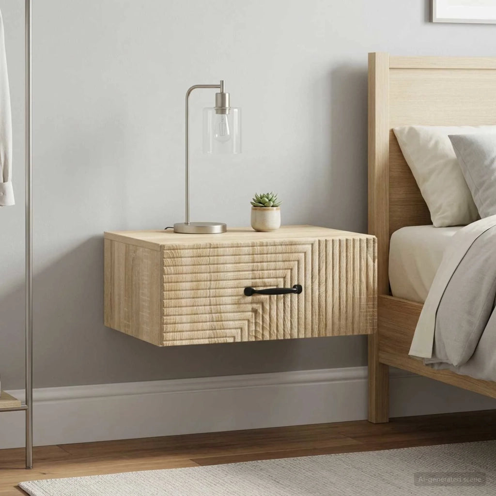 Mobiletto da notte a muro 2 pz Rovere Sonoma 49 x 34,5 x 20 cm 898620