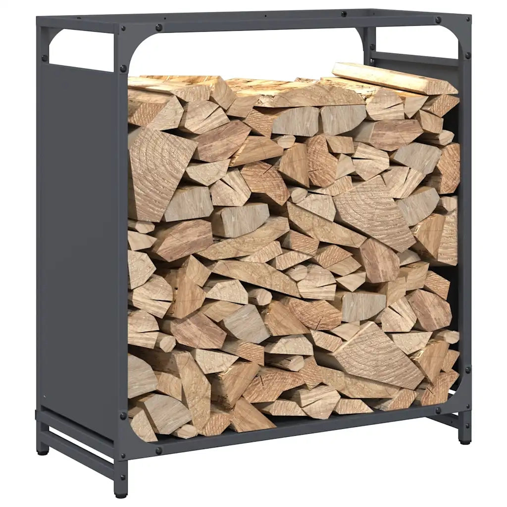 Rastrelliera per Legna da Ardere Antracite 60x28x65 cm