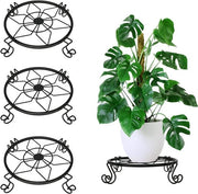 Set di tre steli metallici per piante - per interni ed esterni - contenitore per giardino in acciaio inossidabile - vaso per piante rotondo sostiene rete per decorazione di balcone (23 cm)