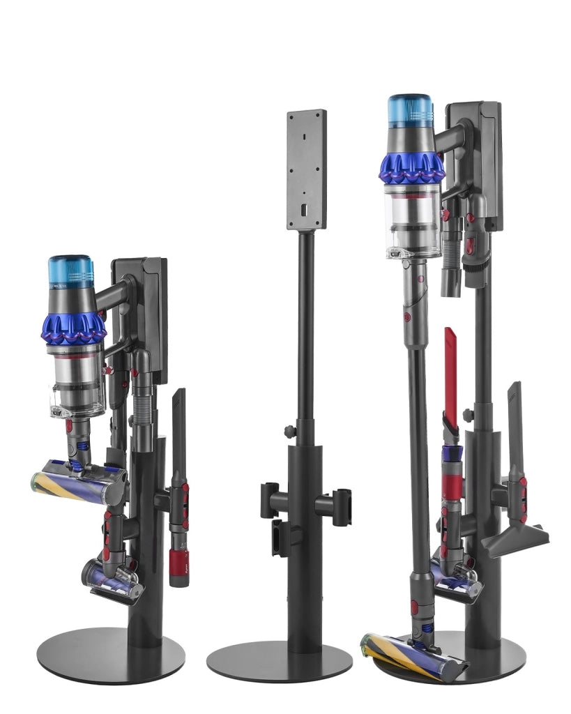Supporto per Aspirapolvere Regolabile Grigio Compatibile con Dyson V7 V8 V10 V11 V12 V15 con 3 Clip Salvaspazio Robusto