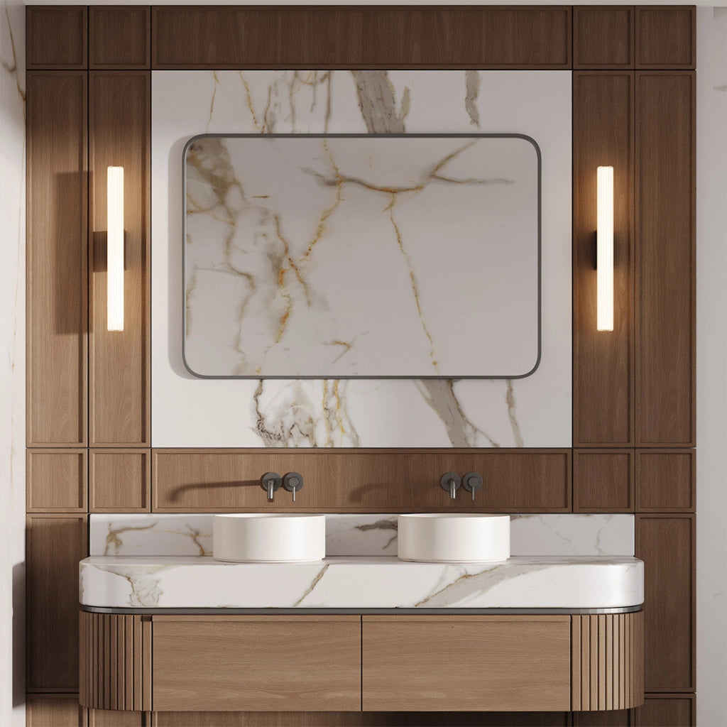 Applique Linea oro tubo vetro 45cm IP44 LED CCT 8W