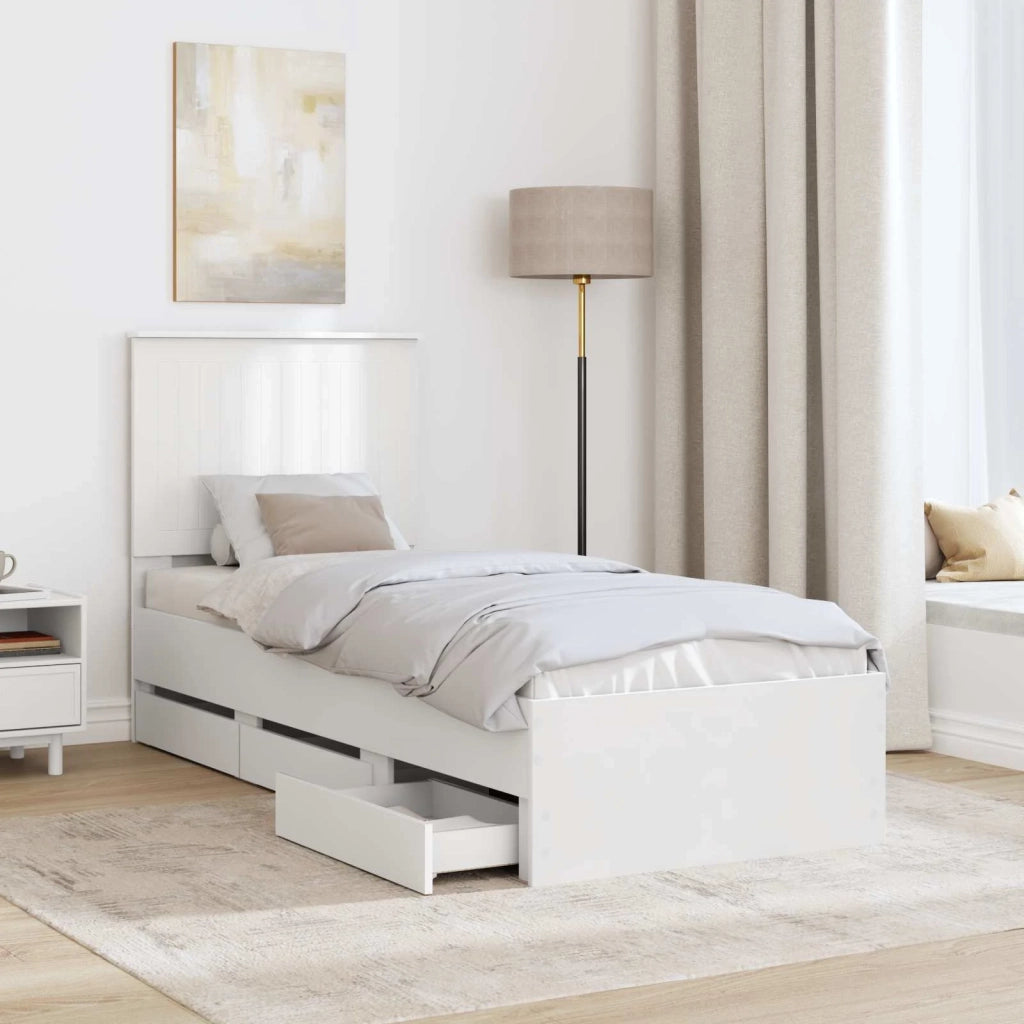 Struttura del letto Bianco 75 x 190 cm Legno Ingegnerizzato