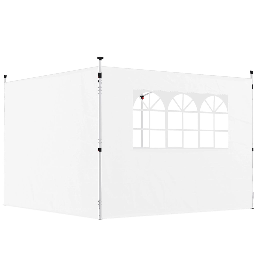 Pannelli laterali per gazebo 3x3 m con finestra ¨C zephmum ¨C Tessuto Oxford bianco, 2 pezzi
