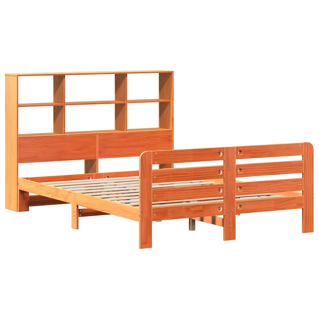 vidaXL Giroletto senza Materasso Marrone Cera 150x200 cm Legno di Pino
