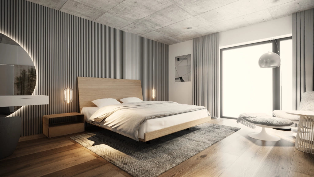 LETTO IMBOTTITO VUELO TRE 120x200 SOLIK ROVERE NATURALE