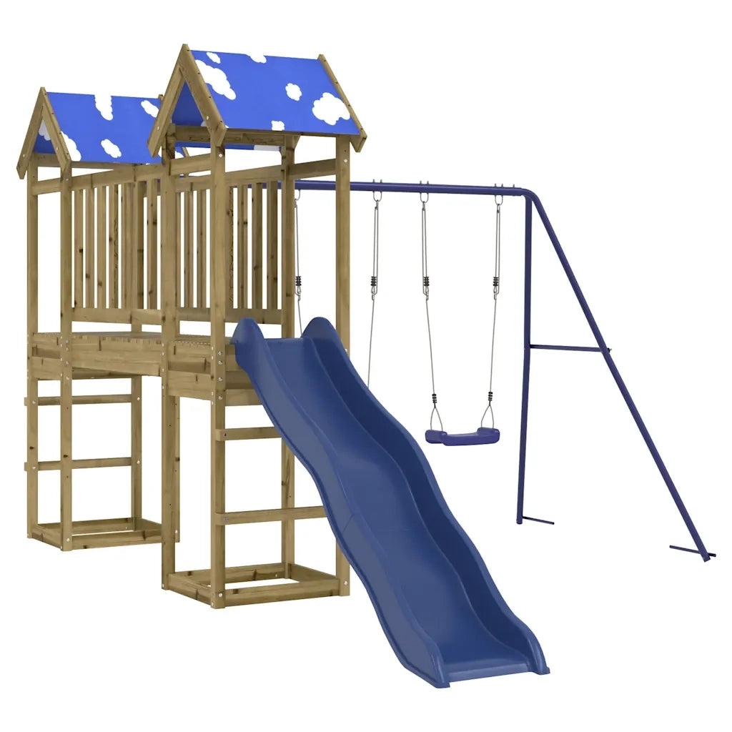 Set da Gioco da Esterno in Legno di Pino Impregnato