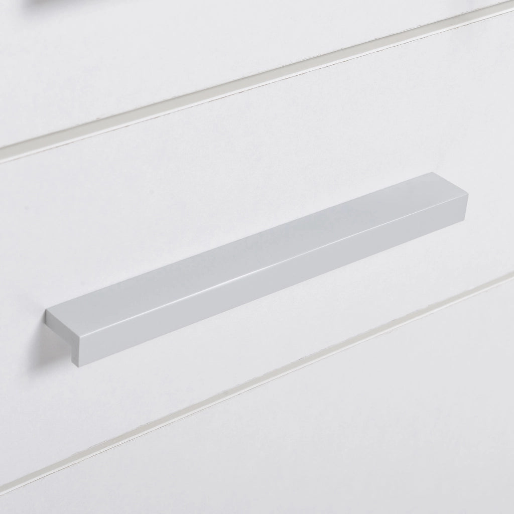 Scrivania con cassetti ¨C zephmum ¨C bianco, legno, 3 cassetti, ruote