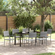 Set da Pranzo per Giardino con cuscino 7 pcs Grigio polyrattan 3380047