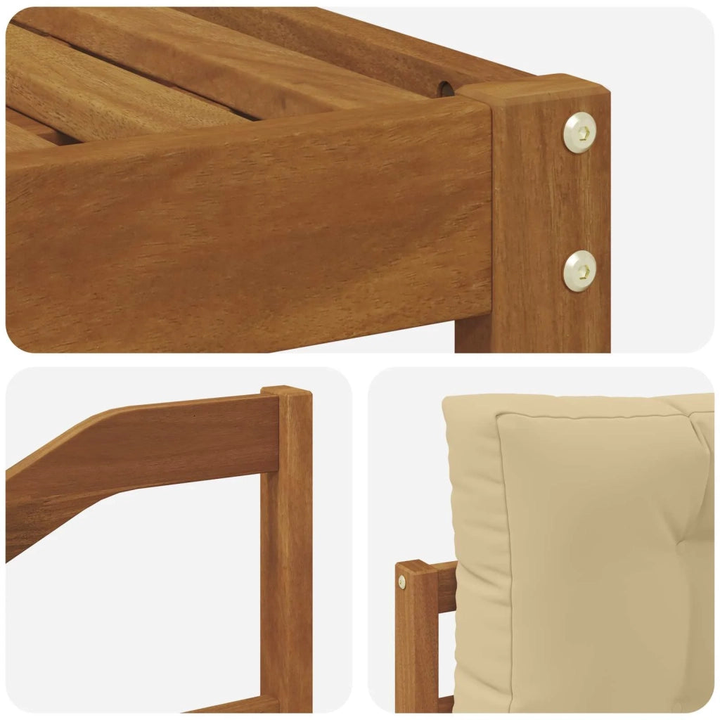 Set di divani da esterno con cuscino 9 pcs Naturale e Beige 3368051