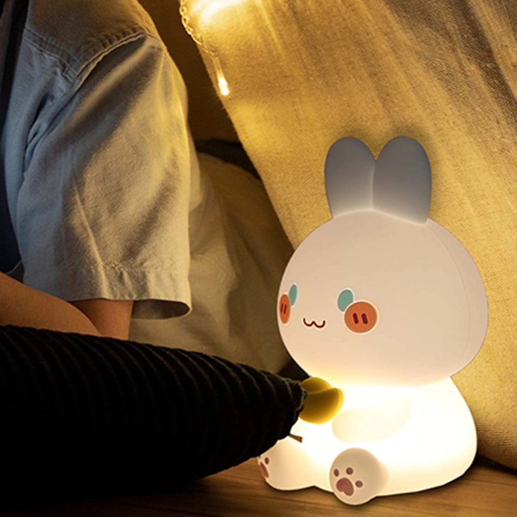 Luce Notturna per Bambini Timer Integrato e Tattile Belyo Funny Lapin Bianco Wondee