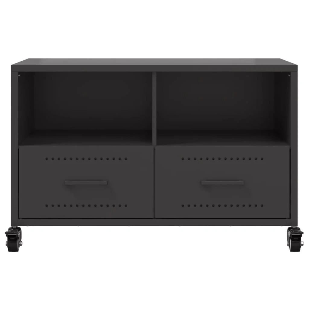 Mobile TV multimediale mensola TV credenza TV adatto per sala da pranzo soggiorno camera da letto 68 x 39 x 43,5 cm acciaio nero 02_0026153